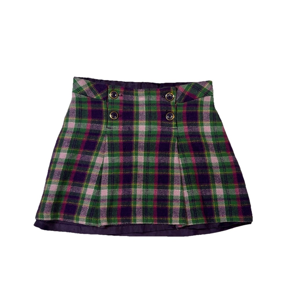 Purple and Pink Plaid Wool Skirt Girls Size 3T Janie and and Jack Lined Winter